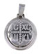 Roloi Kaliamanis Pendant Kids Talisman Double Sided Konstantinato made of White Gold 9K PM1248