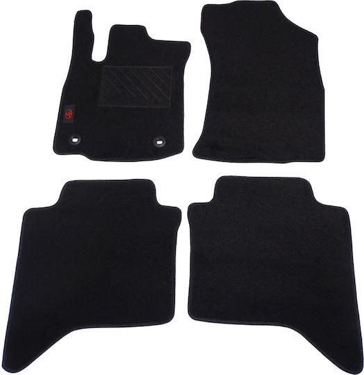 Autopataki Set of Front and Rear Mats 4pcs for Toyota Hilux Black