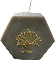 24home.gr Christmas Metallic Gray Candle 10x9cm