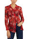 Guess Clouis Women's Long Sleeve Shirt Red