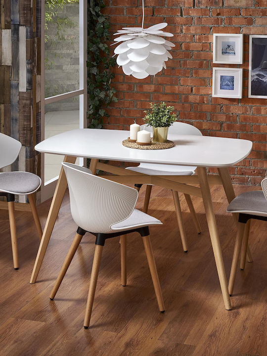 Kony Table Kitchen Wooden White 120x80x75cm