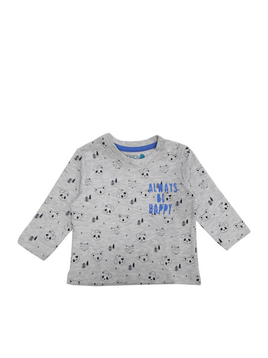 Kinderhemd Langarm Gray Panda