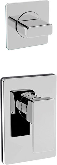 La Torre Profili Plus Set Mischer & Umsteller für Wandmontage für Dusche 3 Ausgänge Silber