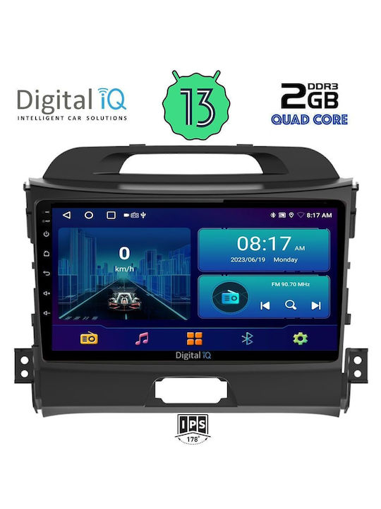 Digital IQ Car-Audiosystem für Kia Sportage 2010-2015 (Bluetooth/USB/AUX/WiFi/GPS/Android-Auto) mit Touchscreen 9"