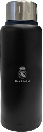 Real Madrid Flasche Wasser Metallisch mit Schraubverschluss Schwarz 500ml