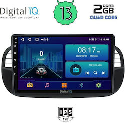 Digital IQ Car-Audiosystem für Fiat 500 2007-2015 (Bluetooth/USB/AUX/WiFi/GPS/Android-Auto) mit Touchscreen 9"