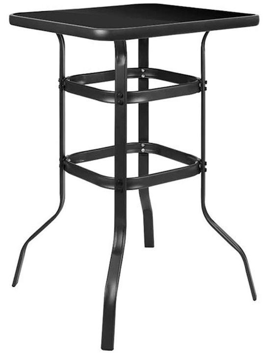 Tisch Bar für kleine Außenbereiche Stabil Rio Charcoal / Black 70x70x100cm