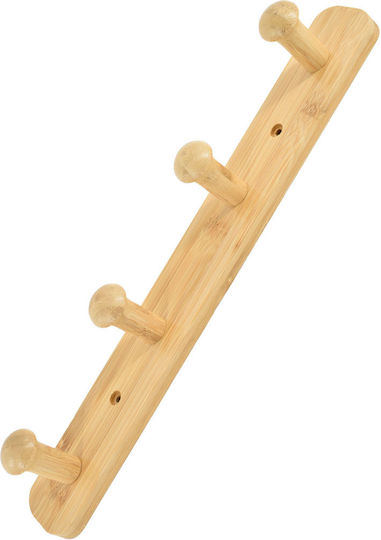 Tpster Hölzernes Wandhalterung 4 Haken 38x5cm Tpster Hölzernes Wandhalterung 4 Haken 38x5cm
