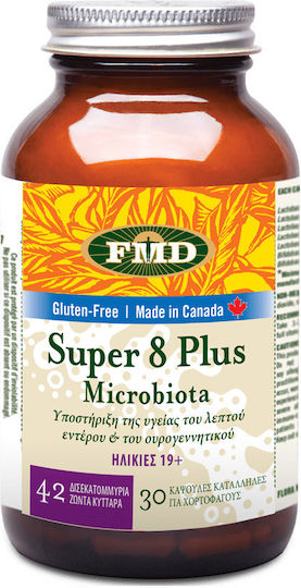Flora Super 8 Plus Microbiota Συμπλήρωμα με Προβιοτικά 30 φυτικές κάψουλες