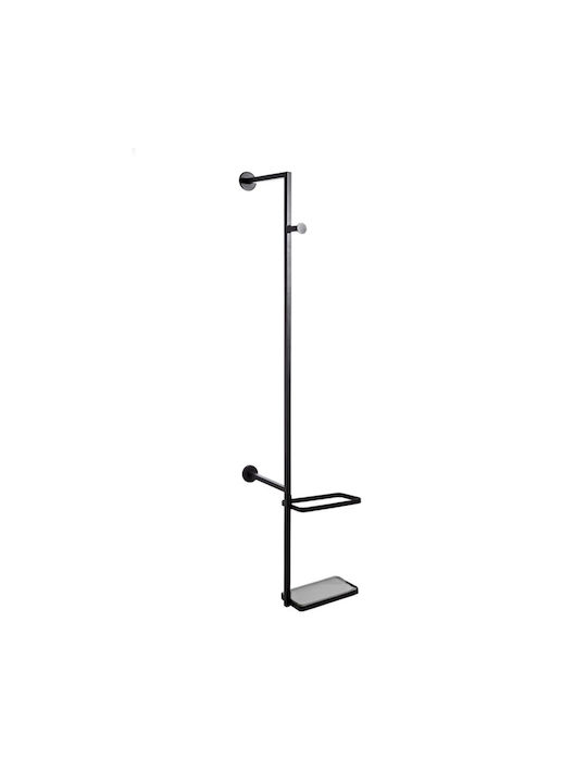 BigBuy Metal Wall Hanger Black 37x170cm 1pc