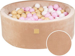 Meow Baby Ball Pit made of Fabric 90x90x30cm. Beige