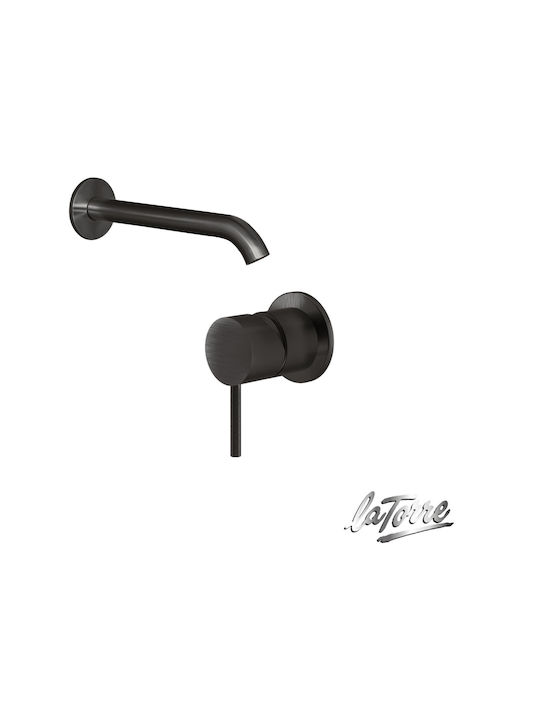 La Torre Elle 316 Built-in Mixer & Spout Set for Shower 1 Exit Inox Black