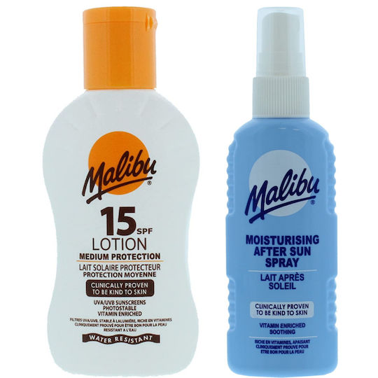 Malibu Loțiune Antisolară Waterproof Pentru Corp SPF15 Spray 100ml