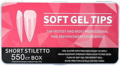 Short Stiletto Soft Gel Tips Unghii False COSMO-12055