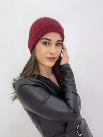Beanie Beanie Knitted in Burgundy color