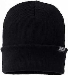 Jack Wolfskin Beanie Unisex Σκούφος με Rib Πλέξη σε Μαύρο χρώμα