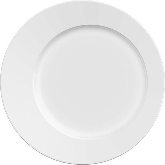 e-exoplismos Off-center Plate Shallow made of Porcelain White with Diameter 28cm 6pcs