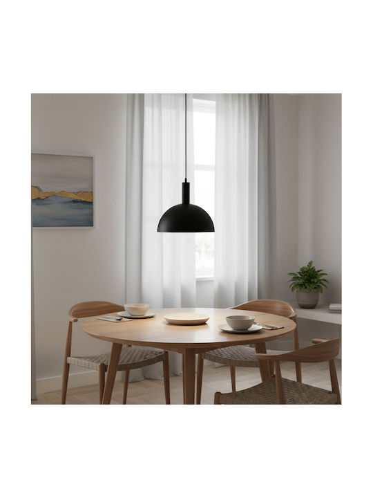 HomeMarkt Pendant Light Black Bell with Socket E27 29x29x121cm
