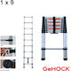 GeHock Scara telescopică Aluminiu 9 Scări cu înălțime maximă de 2.6m