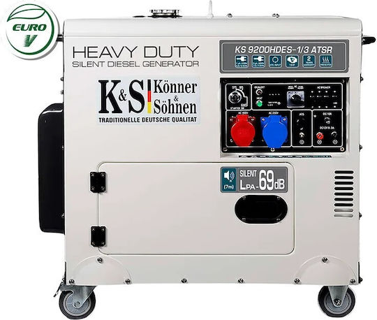 Könner & Söhnen 9200hdes-1/3 Atsr Αθόρυβη Γεννήτρια Πετρελαίου με Ρόδες