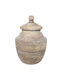 InTheBox General Use Vase with Lid Wooden Beige 12x12x18cm 1 Piece