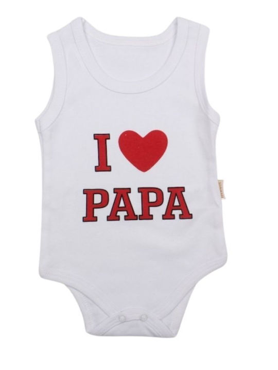 beBio I Love Papa Κορμάκι Λευκο