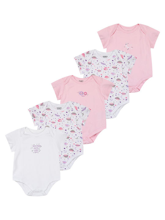 Energiers Baby Bodysuit Underwear Set Short-Sleeved Rose