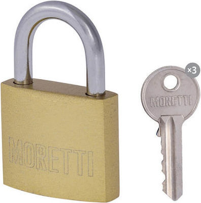 Moretti Vorhängeschloss Messing mit Schlüssel 75mm 1Stück