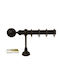 Import Hellas Metallic Curtain Pole No5 Single Φ25mm 160cm Rust