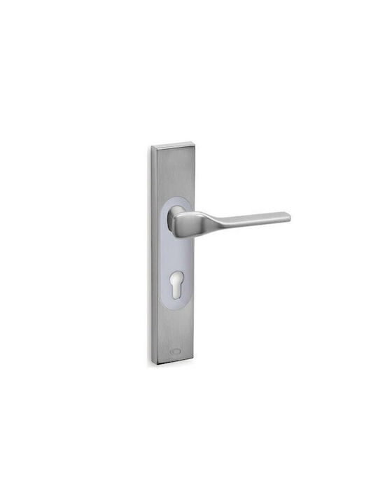 Convex Πόμολο WC με Πλάκα 2235 Ζεύγος Ματ Νίκελ