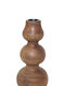 InTheBox Scandi Candle Holder Wooden in Brown Color 7.5x7.5x15cm 1pcs