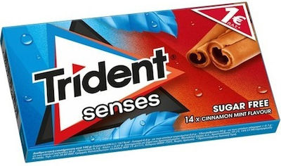 Trident 14 Gume de mestecat Senses cu Aromă de Scorțișoară / Mentă Fără adaos de zahăr 1buc 27gr