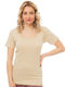Women's Short Sleeve T-Shirt Beige (1)