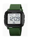 Skmei Digital Watch Battery with Rubber Strap Green/White