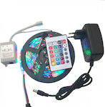 Bandă LED Alimentare 12V RGB Lungime 5m cu Telecomandă SMD3528