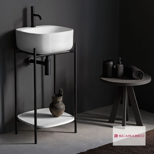 Scarabeo Laila Blat cu Lavoar L42xW42xH77.5cm Alb
