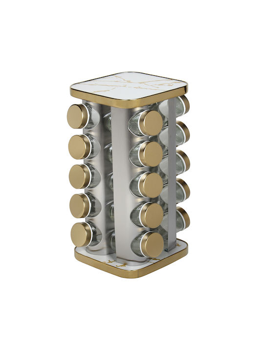 Keskor Inox Tabletop Rotating Spice Rack Silver...