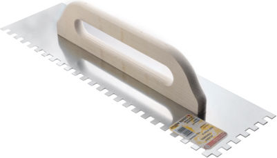 L' Outil Parfait Σπάτουλα Πλακιδίων Inox Οδοντωτή 140x500mm με Ξύλινη Λαβή 16003