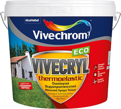 Vivechrom Vivecryl Thermoelastic Plastic Ecological Paint for Exterior Use White 3lt