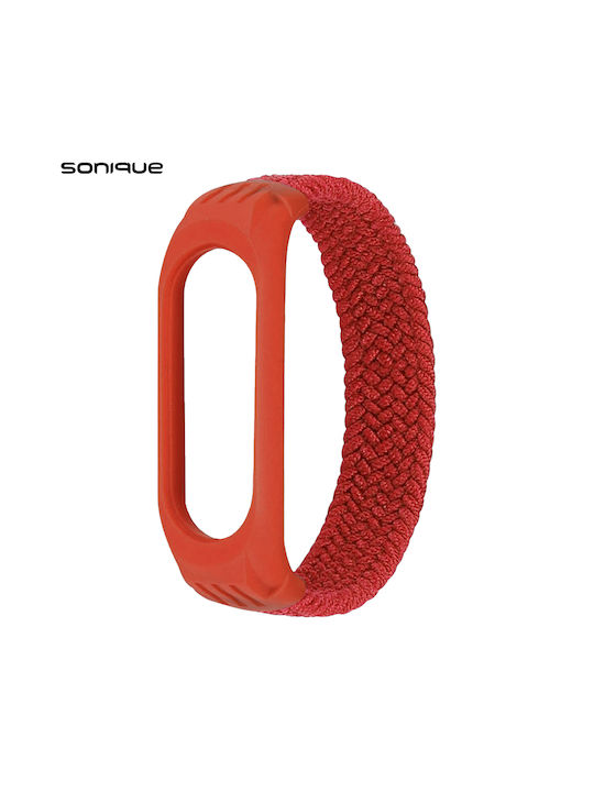 Sonique Armband Stoff Rot (Xiaomi Mi Band 3/4/5/6 - Sonique)
