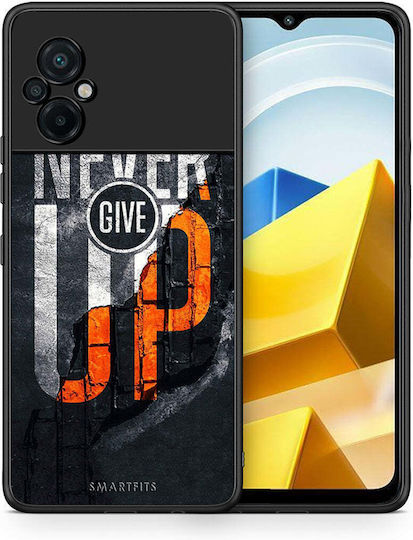 Smartfits Never Give Up Umschlag Rückseite Schwarz (Poco M5) A00_SM1-XI-POCM5_NEVERGIVEUP_RO1