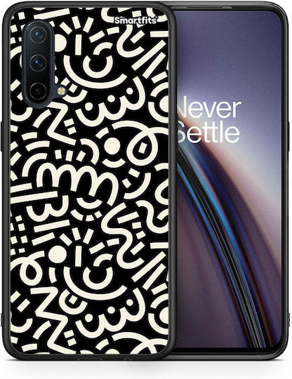 Smartfits Doodle Art Задна корица Черен (OnePlus Nord CE)