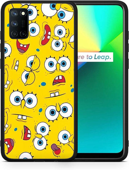 Smartfits Popart Sponge Back Cover Κίτρινο (Realme 7i)
