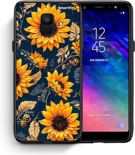 Smartfits Autumn Sunflowers Umschlag Rückseite Blau (Galaxy A6 2018) 8558208942419_47172876468563