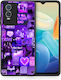 Smartfits Collage Stay Wild Back Cover Μωβ (Vivo Y76 5G / Y76s / Y74s)
