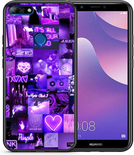 Smartfits Collage Stay Wild Back Cover Purple (Huawei Y7 2018/Y7 Prime 2018)