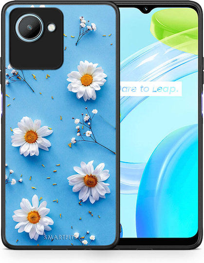 Smartfits Real Daisies Umschlag Rückseite Hellblau (Realme C30)