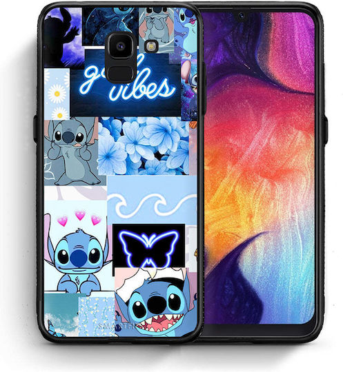 Smartfits Collage Good Vibes Umschlag Rückseite Blau (Galaxy J6) 7631342436507_43303514636443