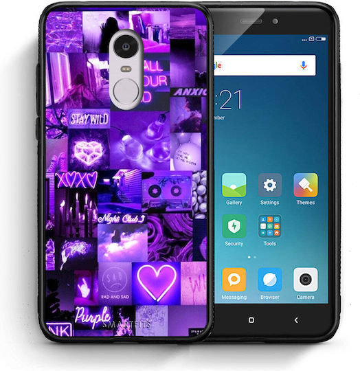 Smartfits Collage Stay Wild Back Cover Μωβ (Redmi Note 4)