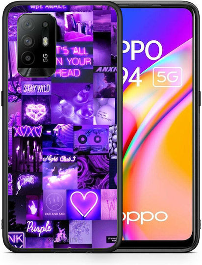 Smartfits Collage Stay Wild Back Cover Purple (Oppo A94) 7631996321947_43305407807643